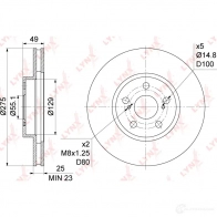 Тормозной диск LYNXAUTO BN-1154 1268629767 CI7 9F - Изображение 3