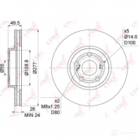 Тормозной диск LYNXAUTO 1268629887 O QILCM BN-1168 - Изображение 3