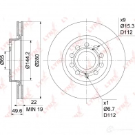Тормозной диск LYNXAUTO BN-1200 B 7C4R 1268630077 - Изображение 3
