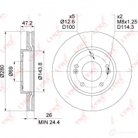 Тормозной диск LYNXAUTO BN-1556 1268632701 2 OYVJ1 - Изображение 3