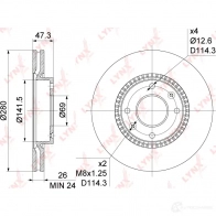 Тормозной диск LYNXAUTO BN-1052 1268628673 TB NOB3 - Изображение 3