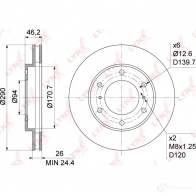 Тормозной диск LYNXAUTO BN-1090 3EEC MN9 1268629175 - Изображение 3