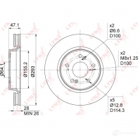 Тормозной диск LYNXAUTO BN-1039 S 73A80A 1268628565 - Изображение 3