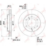 Тормозной диск LYNXAUTO 1268634127 AE ZO1V BN-1762 - Изображение 3