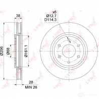 Тормозной диск LYNXAUTO PHQKDF X 1268634315 BN-1804 - Изображение 3