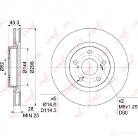 Тормозной диск LYNXAUTO 4RACR FB 1268629889 BN-1169 - Изображение 3