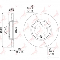 Тормозной диск LYNXAUTO BN-1354 1268630941 R X7HB - Изображение 3
