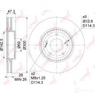 Тормозной диск LYNXAUTO 1268628705 BN-1055 71A PPCL - Изображение 3