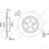 Тормозной диск LYNXAUTO HRQ 2UJ BN-1159 1268629809 - Изображение 3