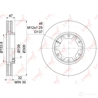 Тормозной диск LYNXAUTO 1268629387 0GV KU7 BN-1113 - Изображение 2