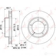 Тормозной диск LYNXAUTO 1268629929 BN-1175 XYC9 M9Y - Изображение 3