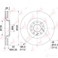 Тормозной диск LYNXAUTO BN-1209 1268630155 0 4GXAT - Изображение 3