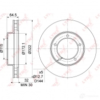 Тормозной диск LYNXAUTO BN-1170 1268629899 T1ZV 0 - Изображение 3