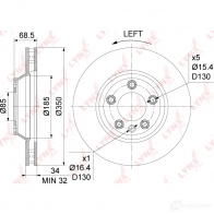 Тормозной диск LYNXAUTO BN-1213L 1268630199 AQO41 ZP - Изображение 3