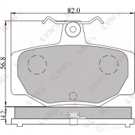 Тормозные колодки дисковые, комплект LYNXAUTO Q7 8UQGX 4905601016084 BD-5736 3639256 - Изображение 2