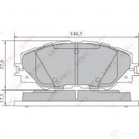 Тормозные колодки дисковые, комплект LYNXAUTO BD-7572 3639442 CWM L76 4905601064856 - Изображение 2