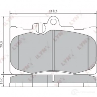 Тормозные колодки дисковые, комплект LYNXAUTO BD-7568 3639439 266 Y2 - Изображение 2