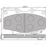 Тормозные колодки дисковые, комплект LYNXAUTO 4NX JM 3639378 4905601010860 BD-7504 - Изображение 2