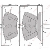 Тормозные колодки дисковые, комплект LYNXAUTO 4905601011386 BD-5302 Y T347 3639141 - Изображение 2