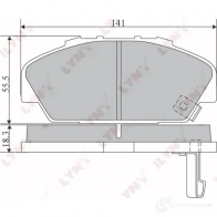 Тормозные колодки дисковые, комплект LYNXAUTO BD-3801 Honda Rafaga XK0Q Y