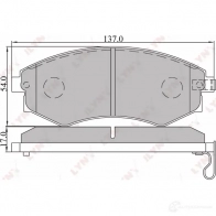 Тормозные колодки дисковые, комплект LYNXAUTO 3639035 4905601012734 BD-3607 X DPNK3 - Изображение 2