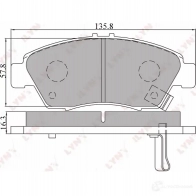 Тормозные колодки дисковые, комплект LYNXAUTO 4905601010808 J9TR 5 BD-3406 3638999 - Изображение 2