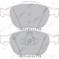 Тормозные колодки дисковые, комплект LYNXAUTO 0EULW F 4905601063392 BD-3022 3638977 - Изображение 2