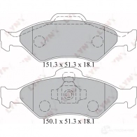 Тормозные колодки дисковые, комплект LYNXAUTO FHR2K 7Y Ford Fiesta 4 (DX, JA, JB) Хэтчбек 1.0 i 65 л.с. 1999 – 2002 BD-3021