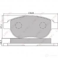 Тормозные колодки дисковые, комплект LYNXAUTO BD-2202 4905601012611 8EUML 8X 3638895 - Изображение 2