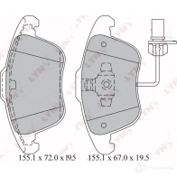 Тормозные колодки дисковые, комплект LYNXAUTO BD-1220 B9U TBWF 4905601048610 3638824 - Изображение 2