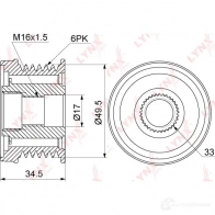Обгонная муфта генератора LYNXAUTO TTLP9N R 3652789 PA-1107 - Изображение 2