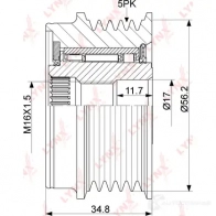 Обгонная муфта генератора LYNXAUTO N6XK MJ 3652694 PA-1012 - Изображение 2