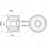 Обгонная муфта генератора LYNXAUTO PA-1009 3652691 9F SI2Q - Изображение 2