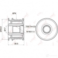 Обгонная муфта генератора LYNXAUTO V8 L5M 3652687 PA-1005 - Изображение 2