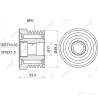 Обгонная муфта генератора LYNXAUTO ILJ 0M6 3652684 PA-1002 - Изображение 2