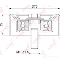 Паразитный обводной ролик приводного ремня LYNXAUTO POUUI P2 PB-7207 3653945 - Изображение 2