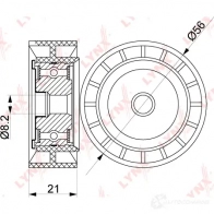 Паразитный обводной ролик приводного ремня LYNXAUTO RA 47TZ 3653844 PB-7106 - Изображение 3