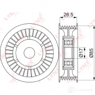 Паразитный обводной ролик приводного ремня LYNXAUTO 3653802 PB-7062 7W5 SDX - Изображение 2
