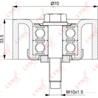 Паразитный обводной ролик приводного ремня LYNXAUTO PB-7044 3653784 8ERM G9P - Изображение 3