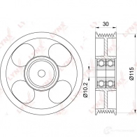 Паразитный обводной ролик приводного ремня LYNXAUTO G KU95 3653777 PB-7037 - Изображение 2