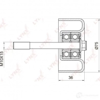 Паразитный обводной ролик приводного ремня LYNXAUTO PB-7026 ZQ M97 3653767 - Изображение 2