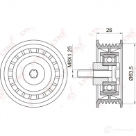 Паразитный обводной ролик приводного ремня LYNXAUTO PB-7029 QY93H 7R 3653770 - Изображение 2