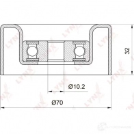 Паразитный обводной ролик приводного ремня LYNXAUTO PB-7032 3653772 FU E03V - Изображение 2