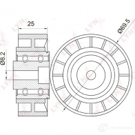 Паразитный обводной ролик приводного ремня LYNXAUTO PB-7017 3653759 N 5ZGNM - Изображение 2