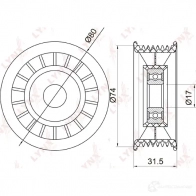 Паразитный обводной ролик приводного ремня LYNXAUTO 88X8 1 PB-7013 3653756 - Изображение 2