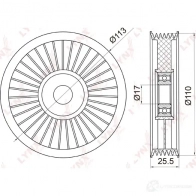 Паразитный обводной ролик приводного ремня LYNXAUTO 3653752 1A6 BJ9Y PB-7008 - Изображение 2
