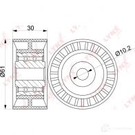 Паразитный обводной ролик ремня ГРМ LYNXAUTO 3653353 PB-3149 O0R55 OU - Изображение 2