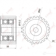 Паразитный обводной ролик ремня ГРМ LYNXAUTO PB-3034 TCL1 1 3653237 - Изображение 2