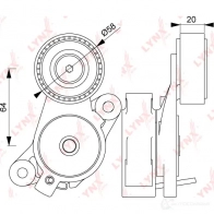 Натяжитель приводного ремня LYNXAUTO 1 7QNFN PT-3239 3654851 - Изображение 2
