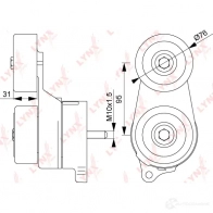 Натяжитель приводного ремня LYNXAUTO YF4 09M PT-3168 3654780 - Изображение 2